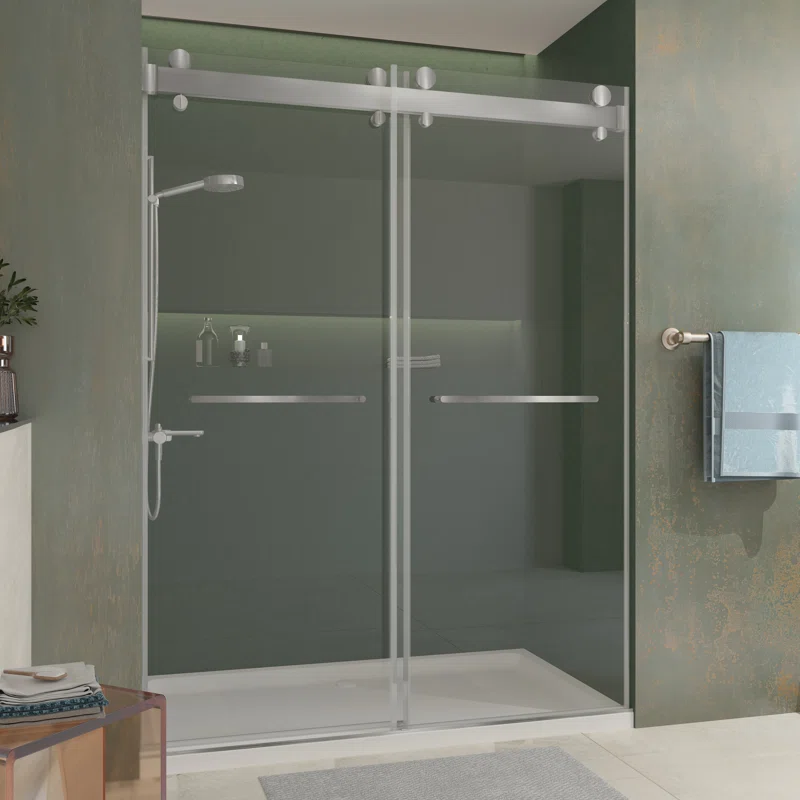 73" W x 79" H Double Sliding Door Shower Door With Closing System
