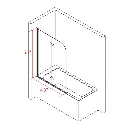 43" W x 55" H  Frameless Tub Door