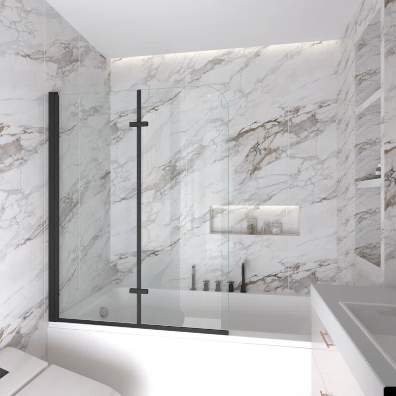 43" W x 55" H  Frameless Tub Door