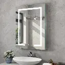 Hartli 24"W* 32"H Recessed or Surface Mount LED Medicine Cabinet Mirror with Dimmable Light & Socket
