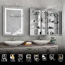 Hartli 24"W* 32"H Recessed or Surface Mount LED Medicine Cabinet Mirror with Dimmable Light & Socket