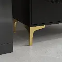 HOWCOOL Wooden Floor Cabinet Double Door Rust Proof Entryway Storage Unit Console Table (BLACK) 