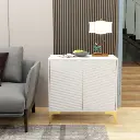 2 Storage Drawer Nightstand End Table Mirrored Accents Solid Wood Wooden