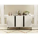 Alamia 55"W Storage Cabinet with Drawers, Wood Buffet Sideboard with Adjustable Shelf, White Large Cupboard