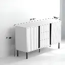 Alamia 55"W Storage Cabinet with Drawers, Wood Buffet Sideboard with Adjustable Shelf, White Large Cupboard