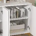 White four-door cream style side cabinet 
