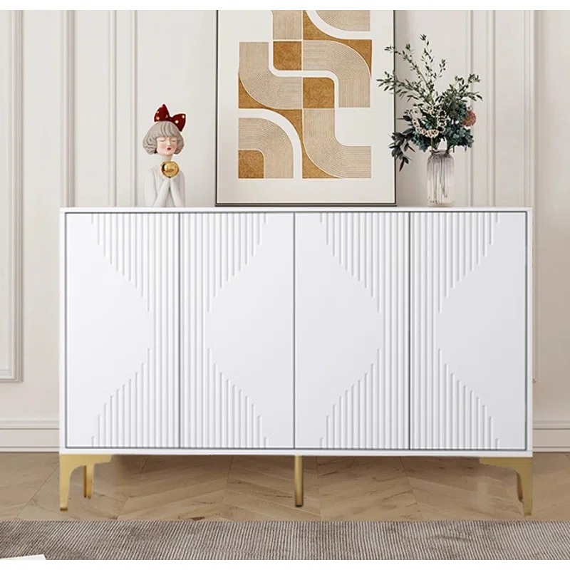 White four-door cream style side cabinet 
