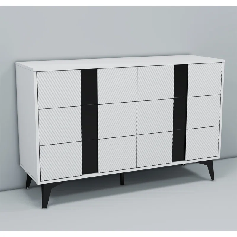 White blister six-drawers dresser cabinet 