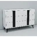 White blister six-drawers dresser cabinet 