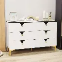 White Modern 6 Drawers Dresser Cabinet 