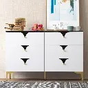White Modern 6 Drawers Dresser Cabinet 