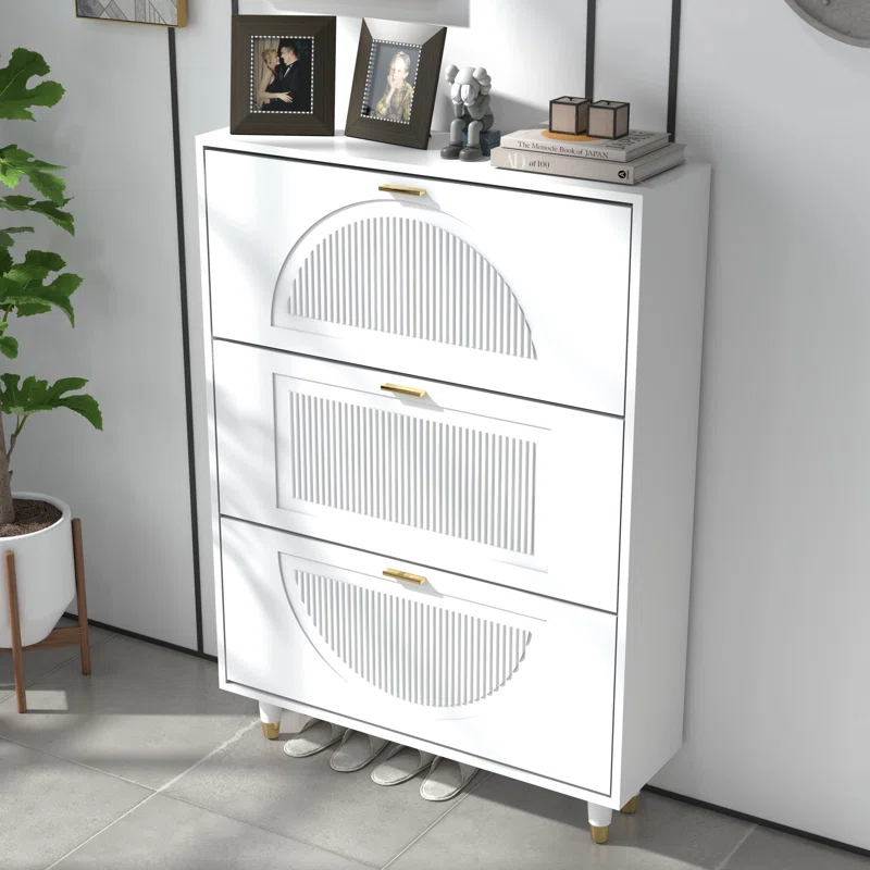 Tamjeed Shoe Cabinet with 3 Flip Drawers