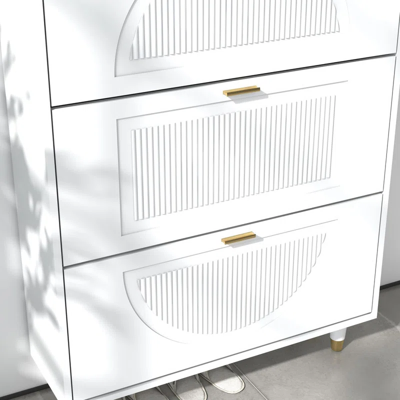 Tamjeed Shoe Cabinet with 3 Flip Drawers