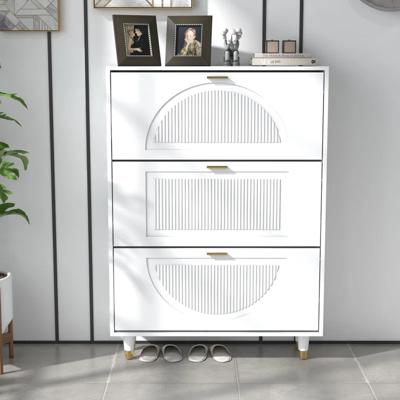 Tamjeed Shoe Cabinet with 3 Flip Drawers