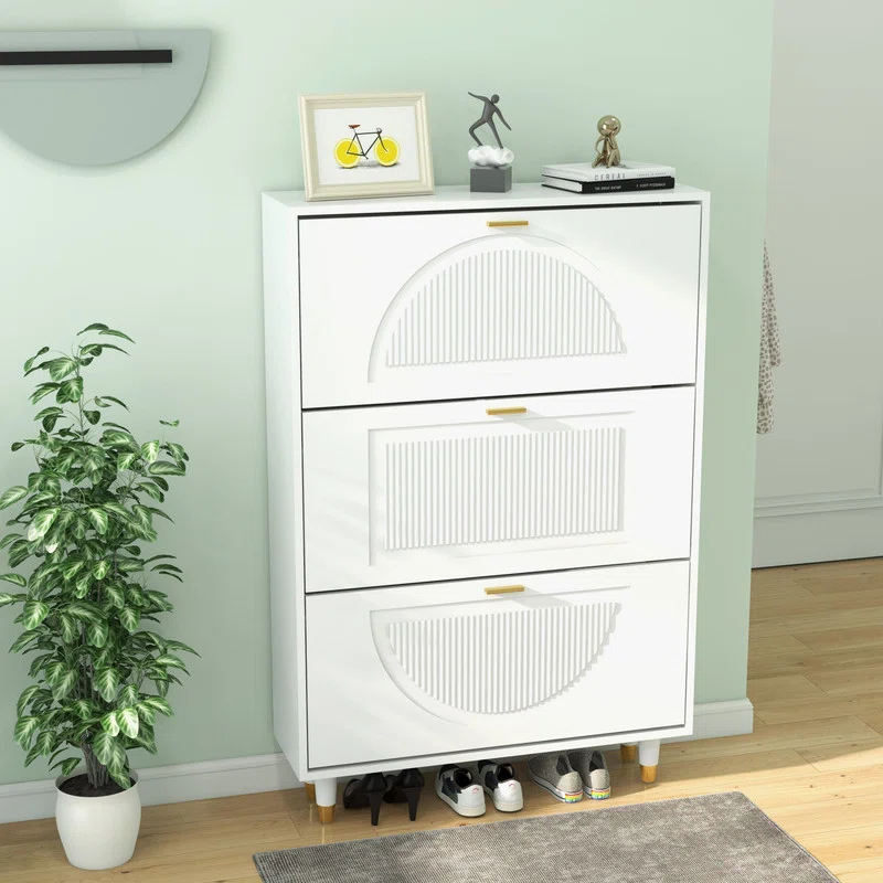 Tamjeed Shoe Cabinet with 3 Flip Drawers