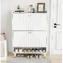 White Two-turn Cup Shoe Cabinet 