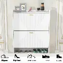 White Two-turn Cup Shoe Cabinet 
