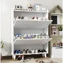 White Two-turn Cup Shoe Cabinet 
