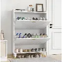 White Two-turn Cup Shoe Cabinet 