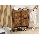 Flamed Wood Vintage Two Flip Shoe Cabinet 