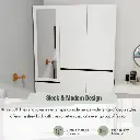 Three Drawer, Five Door Modern Wardrobe with Silver Mirror and No Pull Handle (2 packs of 2 cannot be sold separately)