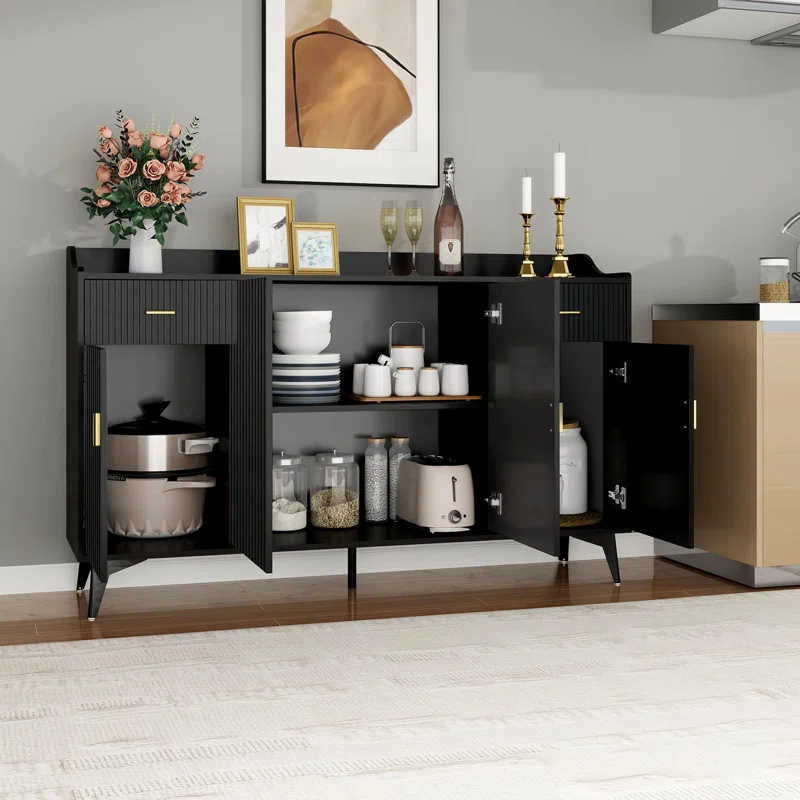 4 doors and 2 drawers blister modern sideboard buffet cabinet 