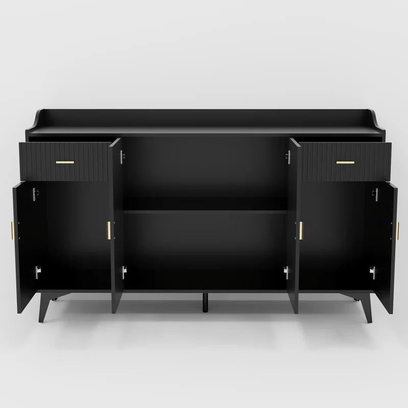 4 doors and 2 drawers blister modern sideboard buffet cabinet 
