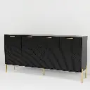Black folio four-door cream style side cabinet 