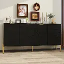 Black folio four-door cream style side cabinet 