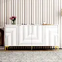 White folio four-door light luxury style side cabinet 