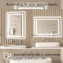 28" x 20" Tempered Glass,Frameless, Anti-Fog, Dimmable, Backlit + Front Lit LED Vanity Mirror