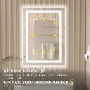 28" x 20" Tempered Glass,Frameless, Anti-Fog, Dimmable, Backlit + Front Lit LED Vanity Mirror