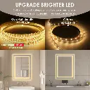 28" x 20" Tempered Glass,Frameless, Anti-Fog, Dimmable, Backlit + Front Lit LED Vanity Mirror