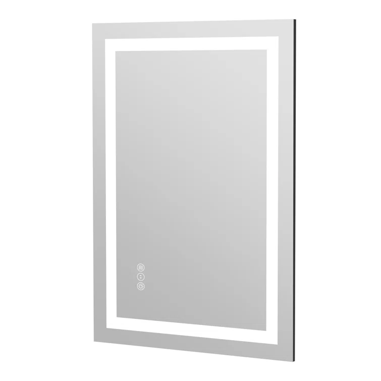 28" x 20" Tempered Glass,Frameless, Anti-Fog, Dimmable, Backlit + Front Lit LED Vanity Mirror