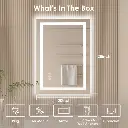 28" x 20" Tempered Glass,Frameless, Anti-Fog, Dimmable, Backlit + Front Lit LED Vanity Mirror