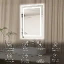 28" x 20" Tempered Glass,Frameless, Anti-Fog, Dimmable, Backlit + Front Lit LED Vanity Mirror