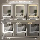 32" x 24" Tempered Glass,Frameless, Anti-Fog, Dimmable, Backlit + Front Lit LED Vanity Mirror