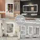 32" x 24" Tempered Glass,Frameless, Anti-Fog, Dimmable, Backlit + Front Lit LED Vanity Mirror