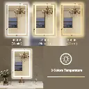 36" x 24" Tempered Glass,Frameless, Anti-Fog, Dimmable, Backlit + Front Lit LED Vanity Mirror