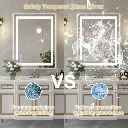 36" x 28" Tempered Glass,Frameless, Anti-Fog, Dimmable, Backlit + Front Lit LED Vanity Mirror
