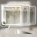 36" x 36" Tempered Glass,Frameless, Anti-Fog, Dimmable, Backlit + Front Lit LED Vanity Mirror