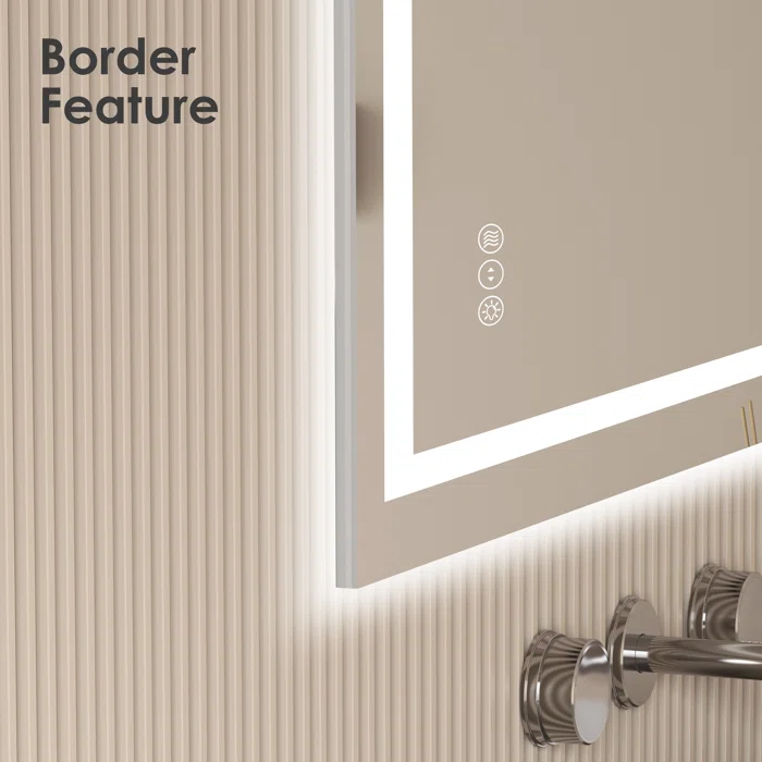 40*32 Tempered Glass,Frameless, Anti-Fog, Dimmable, Backlit + Front Lit LED Vanity Mirror