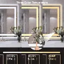 48" x 36" Tempered Glass,Frameless, Anti-Fog, Dimmable, Backlit + Front Lit LED Vanity Mirror