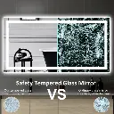 48" x 36" Tempered Glass,Frameless, Anti-Fog, Dimmable, Backlit + Front Lit LED Vanity Mirror