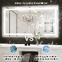 55" x 30" Tempered Glass,Frameless, Anti-Fog, Dimmable, Backlit + Front Lit LED Vanity Mirror