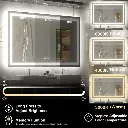 55" x 36" Tempered Glass LED Bathroom Mirror with Front and Backlight, Anti-Fog, 3 Colors