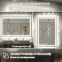 55" x 36" Tempered Glass LED Bathroom Mirror with Front and Backlight, Anti-Fog, 3 Colors