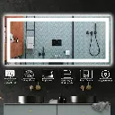 60*28 Tempered Glass,Frameless, Anti-Fog, Dimmable, Backlit + Front Lit LED Vanity Mirror