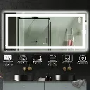 60*28 Tempered Glass,Frameless, Anti-Fog, Dimmable, Backlit + Front Lit LED Vanity Mirror
