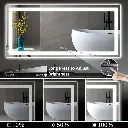 60*28 Tempered Glass,Frameless, Anti-Fog, Dimmable, Backlit + Front Lit LED Vanity Mirror